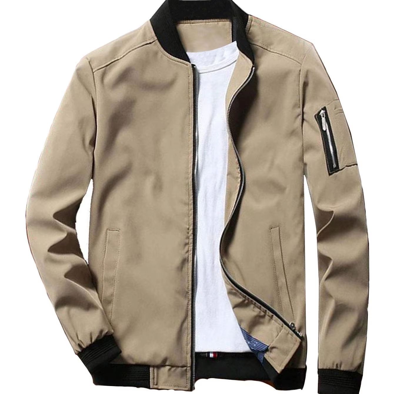 Men's Fashion Jacket, Baseball Style Outerwear, Casual and Versatile, Suitable