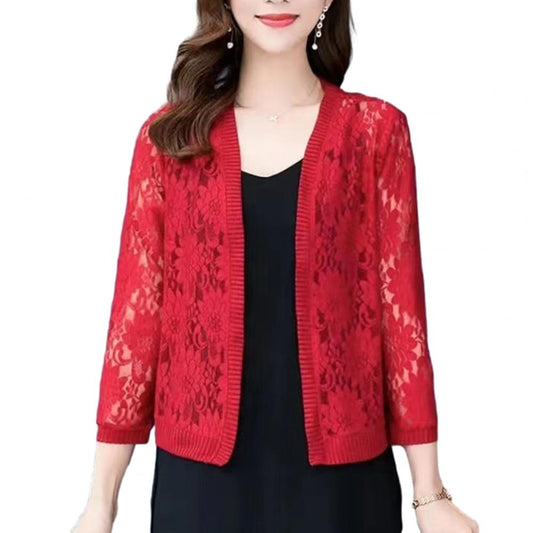 Trendy Female Summer Top Cover Up Lightweight Women Casual Lace Cardigan Ladies image 0