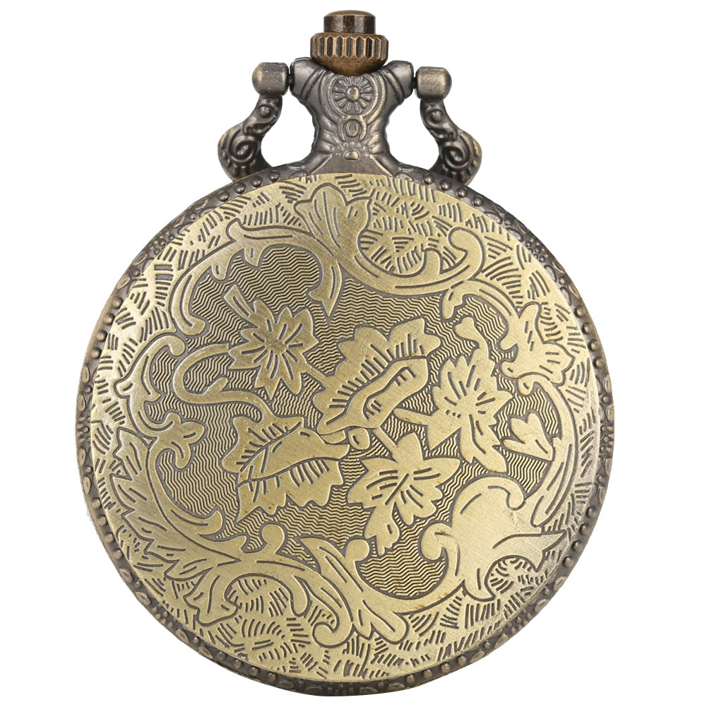 Vintage Bronze Christmas quartz pocket watch Men Women Necklace Wall Clock Arab image 5