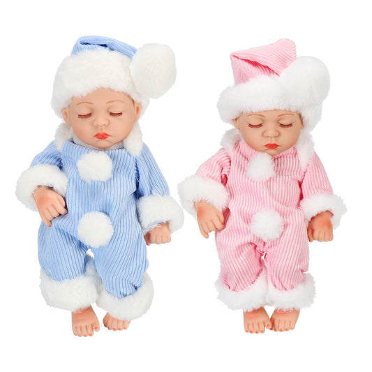 11inch Sleeping Baby Doll With Hat Rebirth Doll Realistic Baby Dolls Handmade Gi