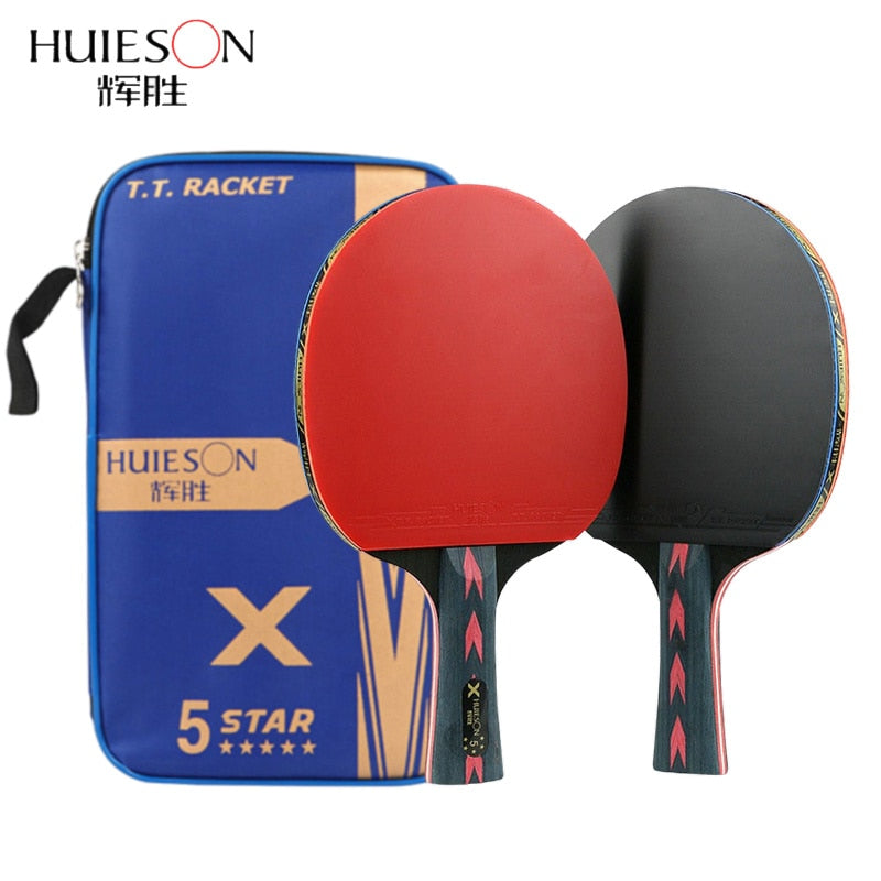 Huieson 2pc Ping Pong Rackets Set 5/6 Star Offensive Table Tennis Racket with