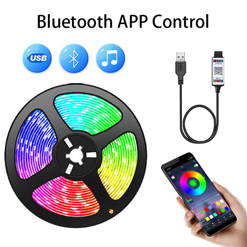 RGB 5050 Led Strip Light Bluetooth App Control 5V USB Led Tape Flexible Ribbon