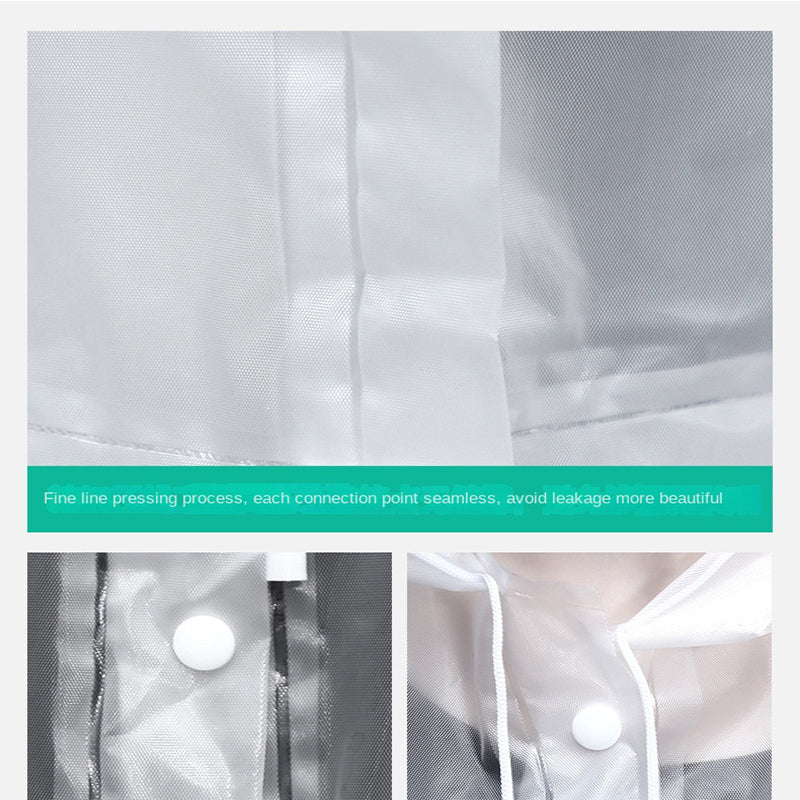 Women Waterproof Long Raincoat Waterproof Hooded EVA Rain Jacket Man Poncho Out image 10