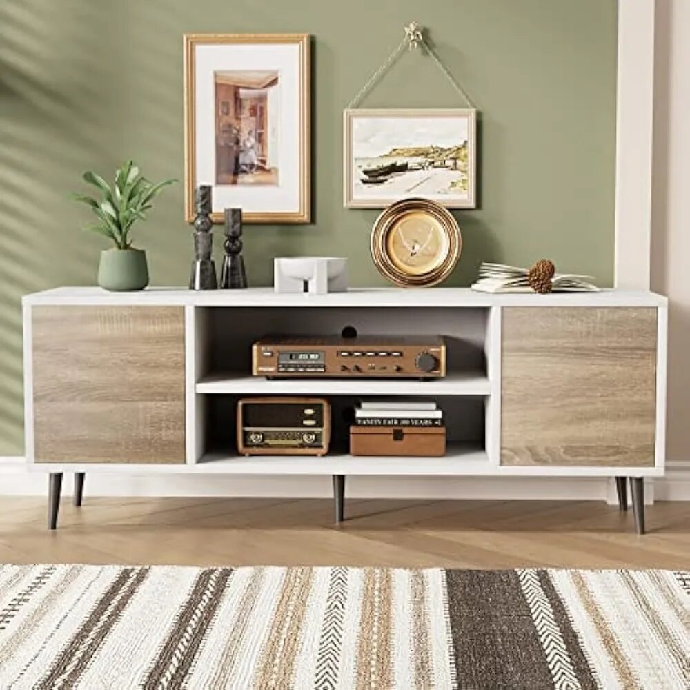 Mid-Century Modern TV Stand for 55/65 " TV, Entertainment Center with Storag image 8