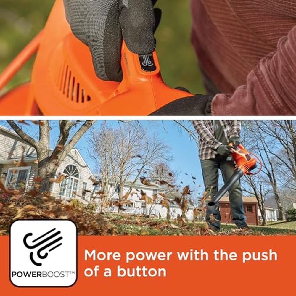 Leaf Blower Vacuum Mulcher 3in1 250 mph Airflow Electric Corded Backpack BEBL70 image 5