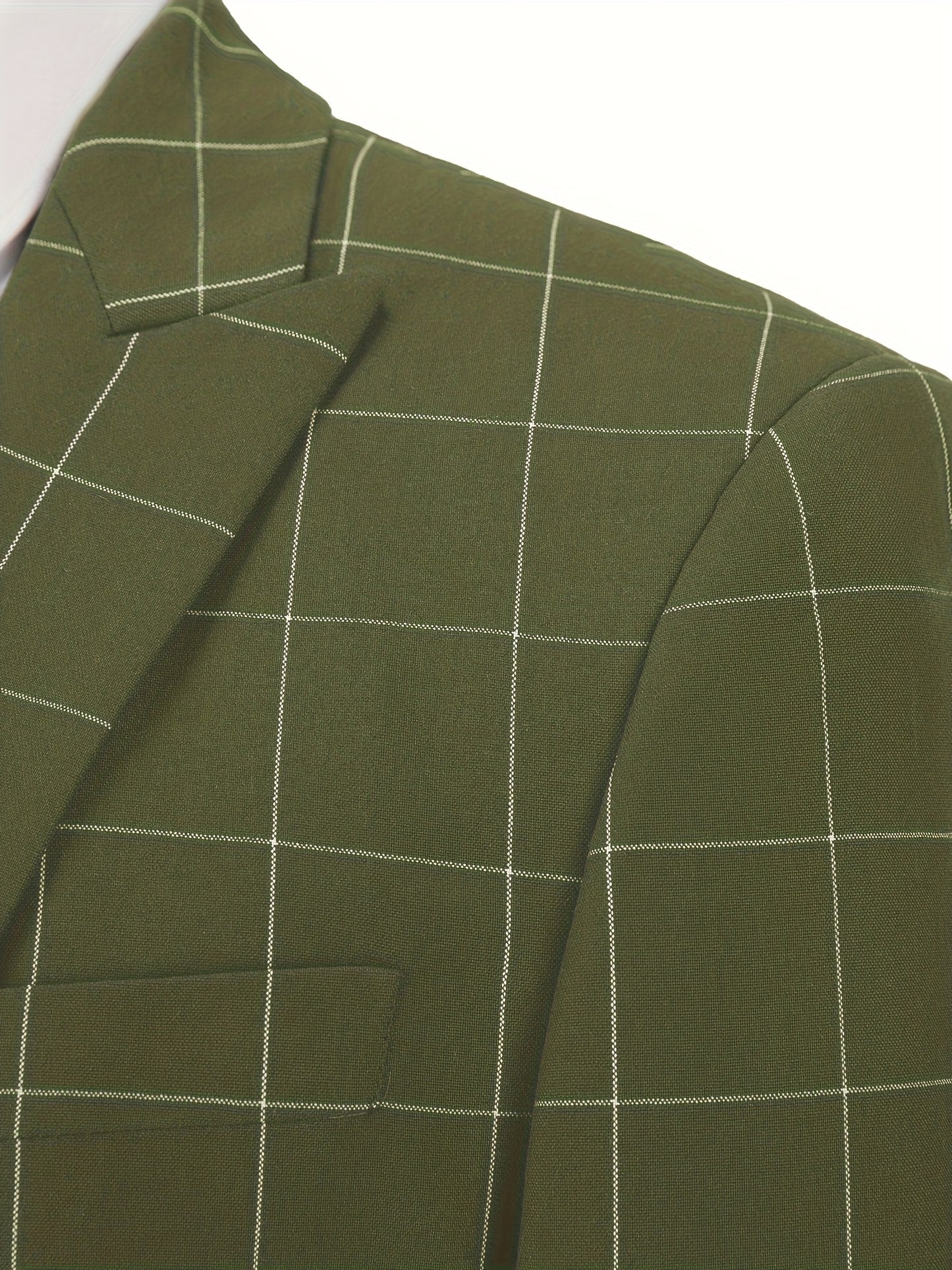 Elegant Men's Suit 3 Pieces Plaid Tuxedos Business Suits Slim Fit Double Breast image 6