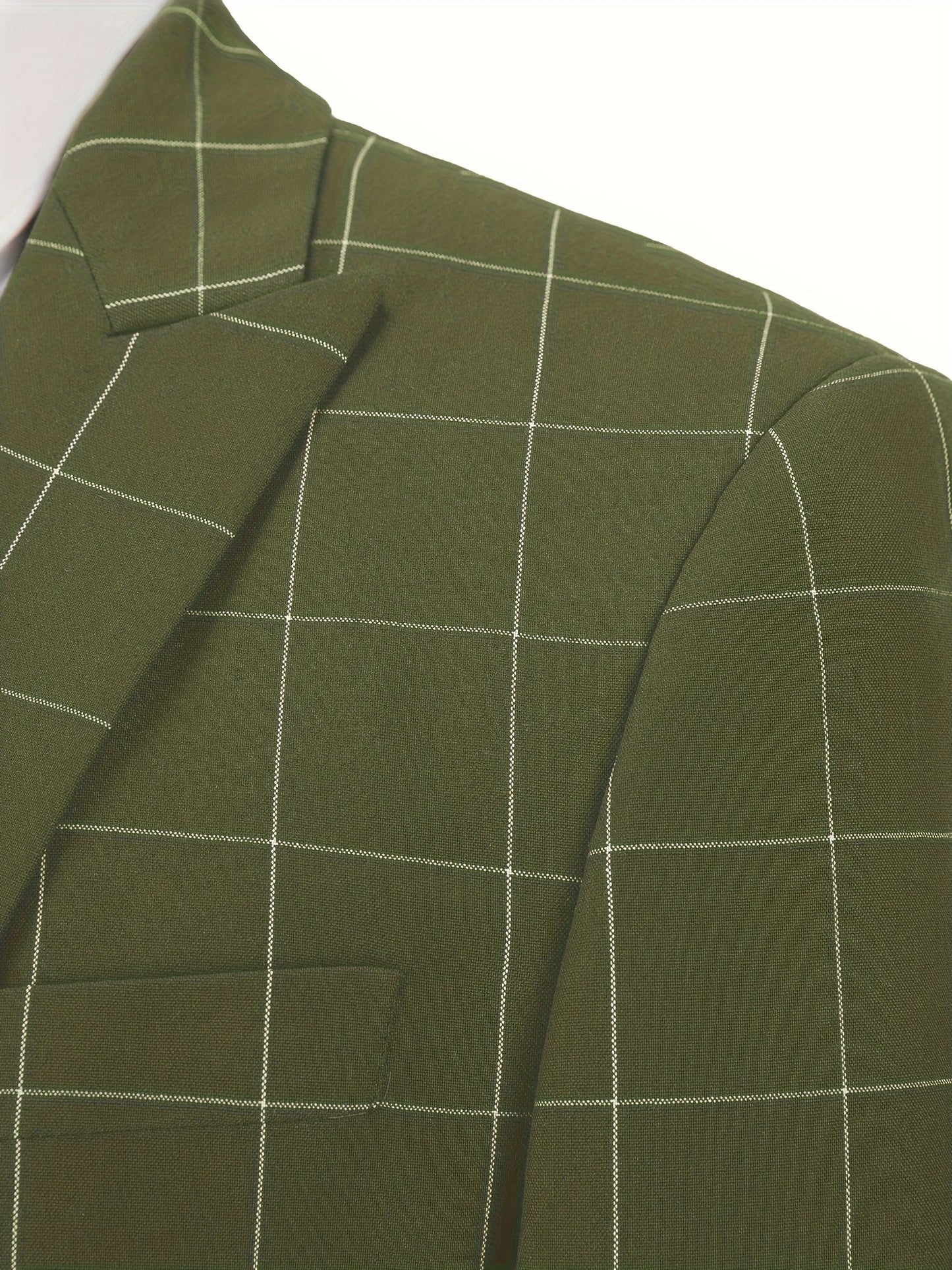 Men'suit 3 Pieces Plaid Tuxedos Business Suits Slim Fit Double Breast