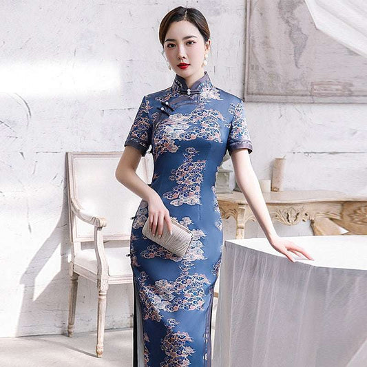 Vietnam Dress Womenummer 2020 Aodai Oriental Dress Midi Long Cheongsam Tradit