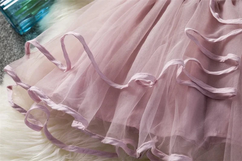 Autumn White Flower Baby Girls Princess Dress Weddings Birthday Party Tulle Ves image 8