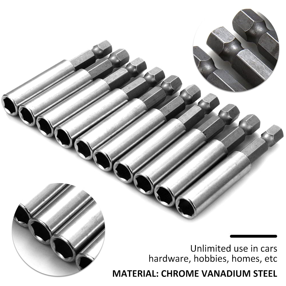 10Pcs Magnetic Drill Bit Extension 1/4 inch Hex Shank Magnetic Drill Bit Holder