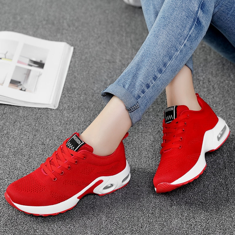 Women's Fashion Air Cushion Sports Running Flat Soft Bottom Sneaker Mesh Breath image 10