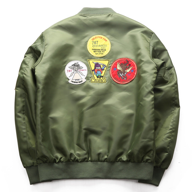 DIMUSI Bomber Jacket Men's  Ma-1 Flight Jacket Pilot Air Force Male Ma1 Army Gre image 5