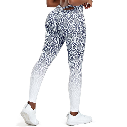 Gradient Print Yoga Pants Sport Leggings Women Fashion High Waist Push Up Woman