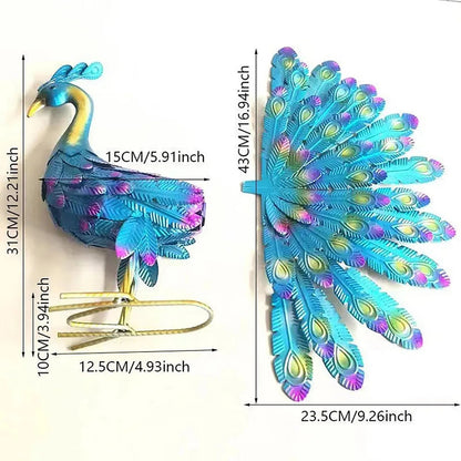 Peacock Statue Sculpture Handmade Crafts Ornament Animal Figurine Standing Post image 2