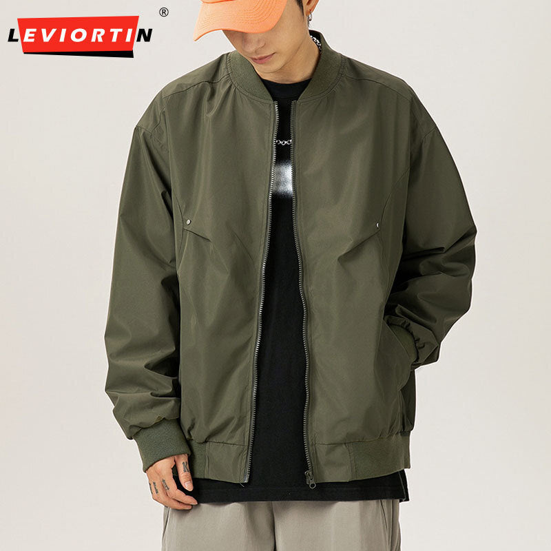 Male Anti Splash Baseball Collar Jacket Men's Bomber Jacket Spring Autumn Outer image 3