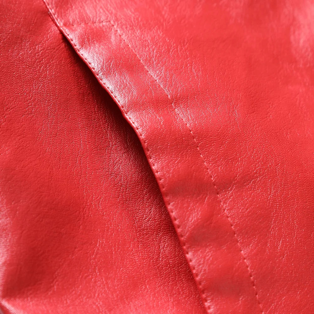 Spring Motorcycle Jacket Men Turn Down Collar Casual Leather Jacket Fashion Sli image 5