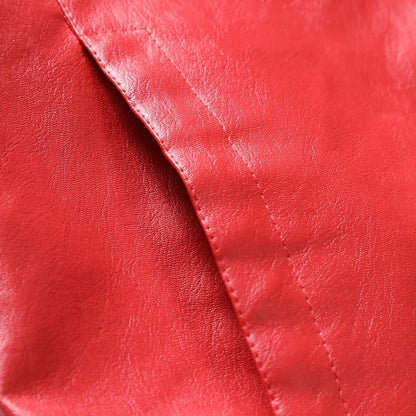 Spring Motorcycle Jacket Men Turn Down Collar Casual Leather Jacket Fashion Sli image 5