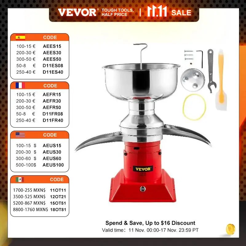 50L/H Electric Milk Cream Separator Commercial Stainless Steel Centrifuga