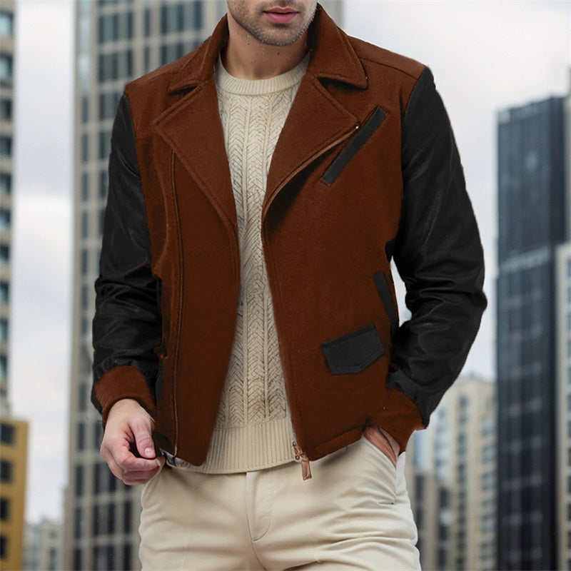 Men s  Fit Quilted Puffer Jacket with Hooded Zip Up Long Sleeve Contrast Color  image 5