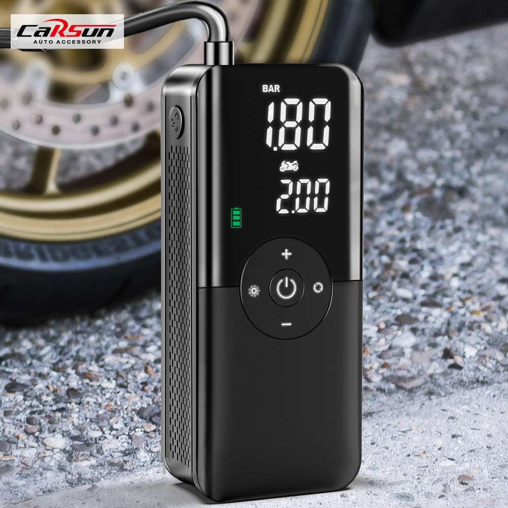 Carsun 12V Portable Tire Inflator Air Compressor  Electric Air Pump For Car, Motorcycle & Bike
