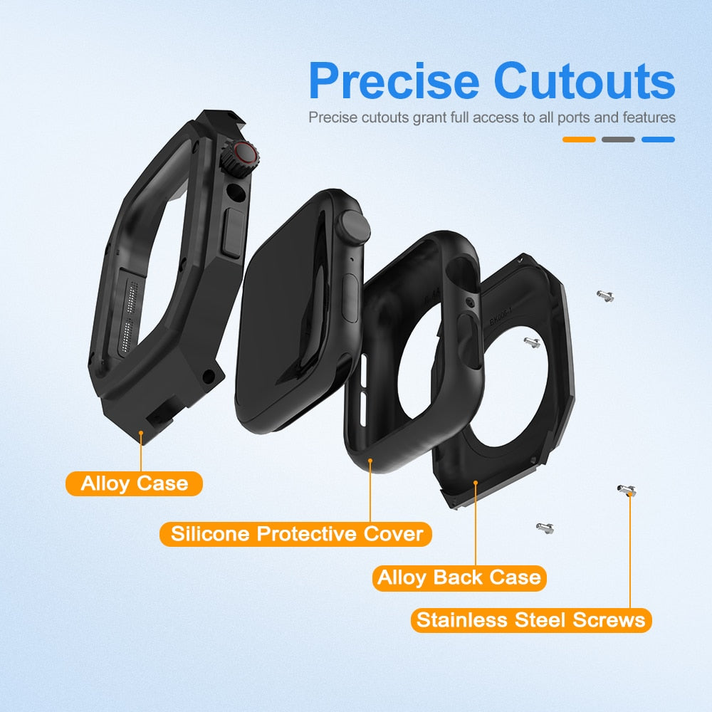 Luxury Modification Mod Kit For Apple Watch Band Case 49mm 44mm 45mm Rubber Str image 5
