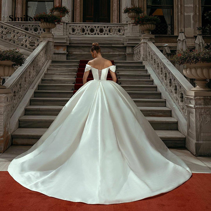 Smileven Princess Wedding Dress Off The Shoulder Sweetheart Robe De Mari©e Lace image 3