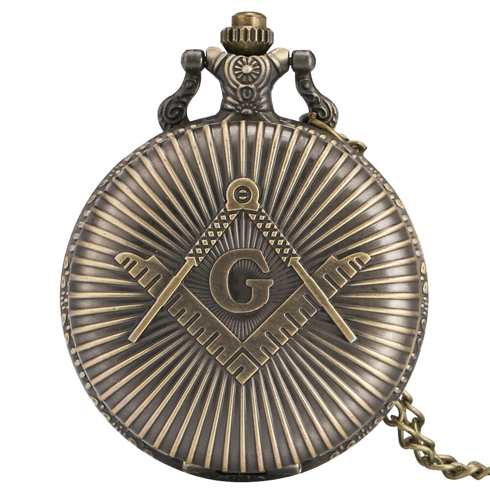 Bronze Masonic Freemasonry Chrome Square and Compass Mason Retro Necklace Penda image 0