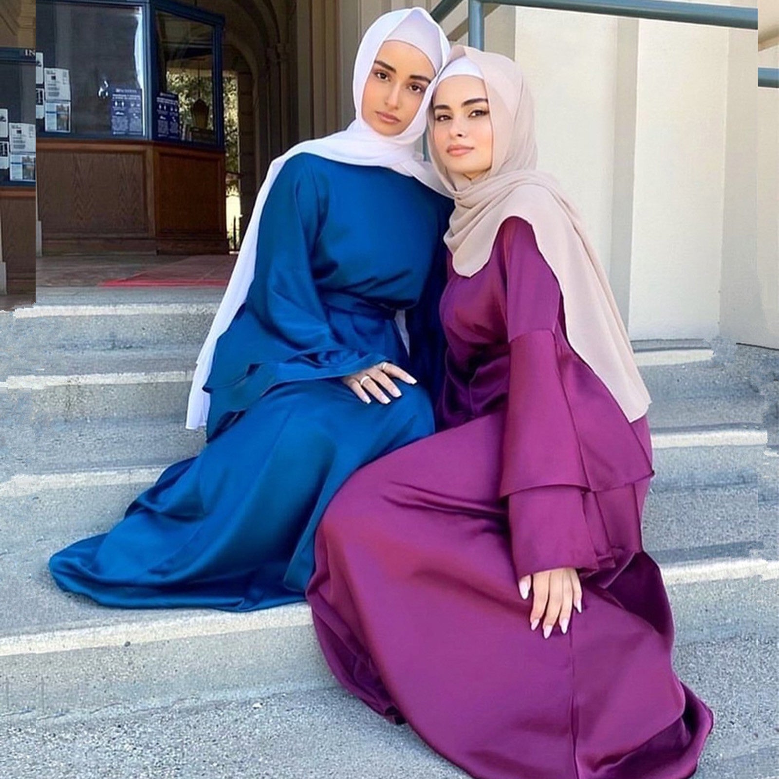 Ramadan Eid Dubai Abaya Turkey Muslim Women Silk Smooth Hijab Dress Musulmane K image 2