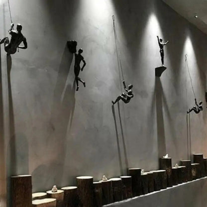 6pcs/set Industrial Style Climbing Man Resin Wall Hanging Decoration Sculpture image 4