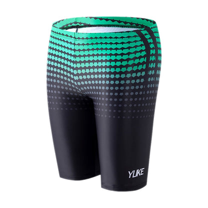 YUKE Men Swimming Trunks Shorts Long to Knee Competitive Swim Training Swimsu image 1