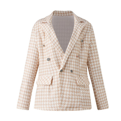 Women 2022 Plaid Suit Jacket Small All-match Age Reduction Tops Female Relf-cul image 5