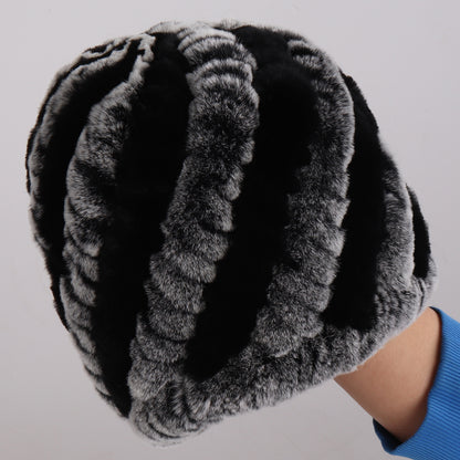 Lady Winter 100% Natural Real Rex Rabbit Fur Hat Women Soft Rex Rabbit Fur Cap  image 38
