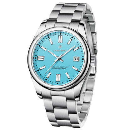 Watch for Men Orange Watch Dial Analog Quartz Wristwatches AKNIGHT Waterproof C image 3