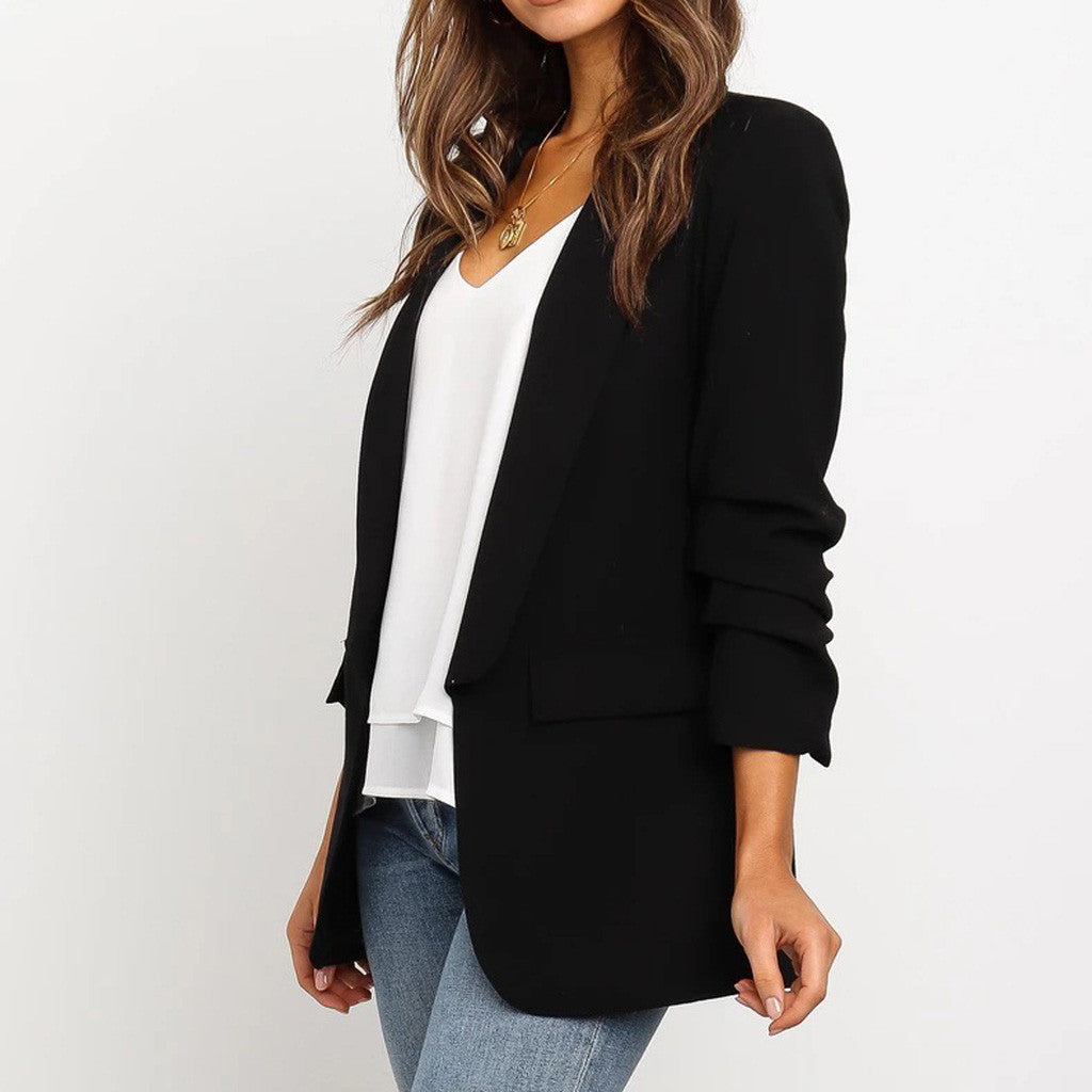 Autumn New Blazer Jacket Women Fashion Solid Formal Blazers Femme Jackets Offic image 2