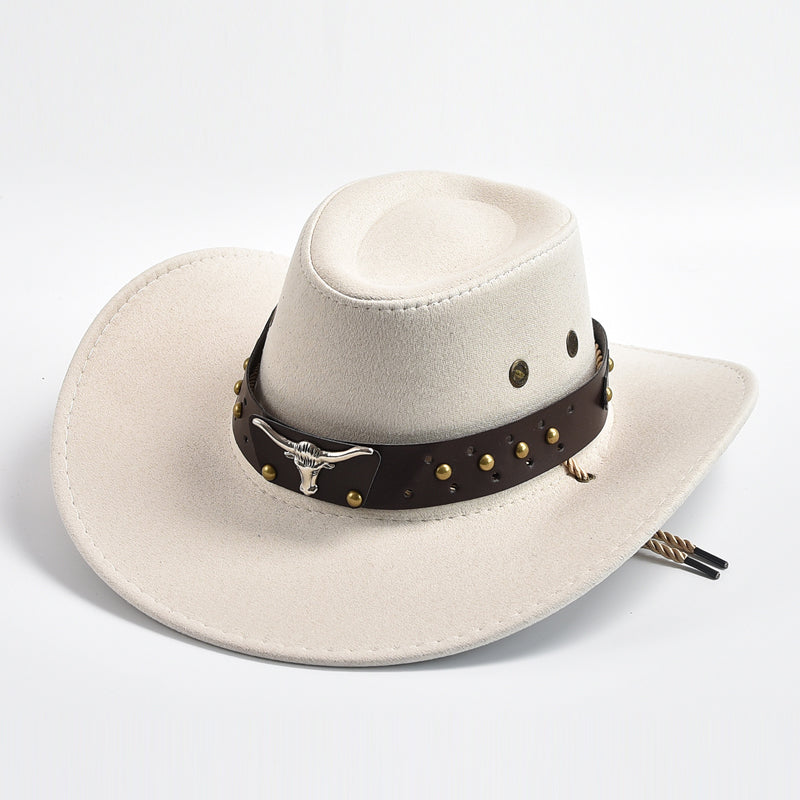 New Artificial Suede Western Cowboy Hats Vintage Big-edge Gentleman Cowgirl Jaz image 5