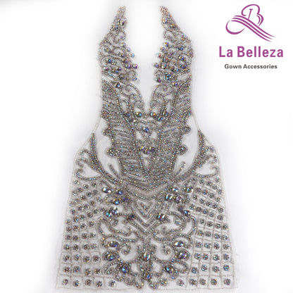 La Belleza New hot on sale handmade AB black silver 6color luxury bodice Rhines image 5