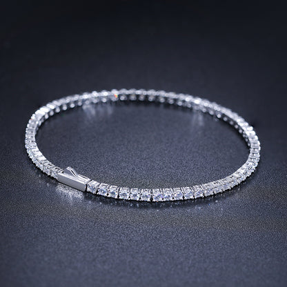 Iced Out Moissanite Halo Tennis Bracelet for Women Men S925 Sterling Silver 18k image 0