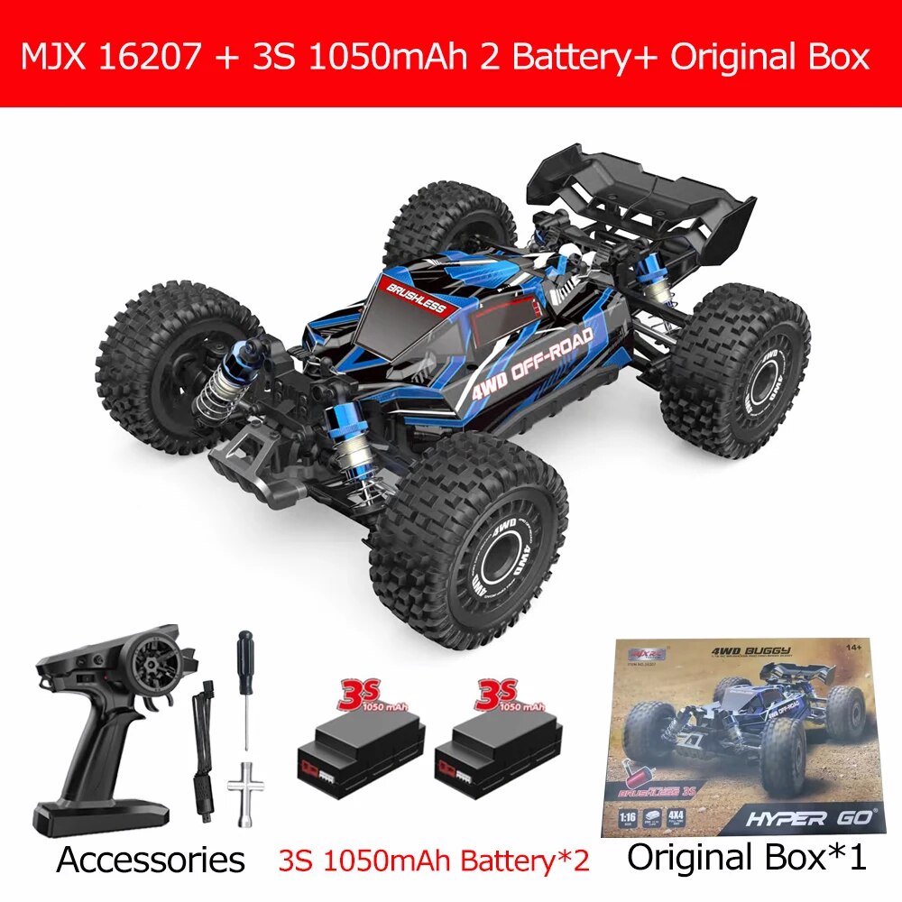 70KM/H MJX 16207 16208 1/16 RC Car Hyper Go Brushless 4WD Racing Car Electric O