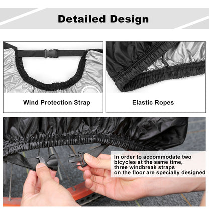 Toptrek Bike Cover 210D Oxford Outdoor Storage Waterproof & Anti-UV Bicycle Cov image 5