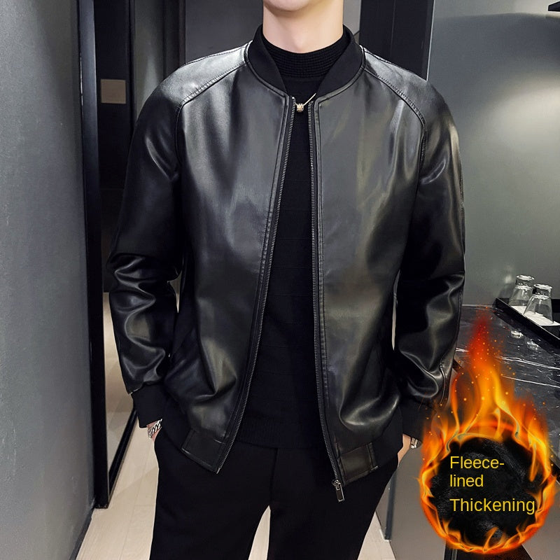 Men SprAutumn Thin Style Motorcycle Leather Jacket Fashionable Motorcycle Leath image 1