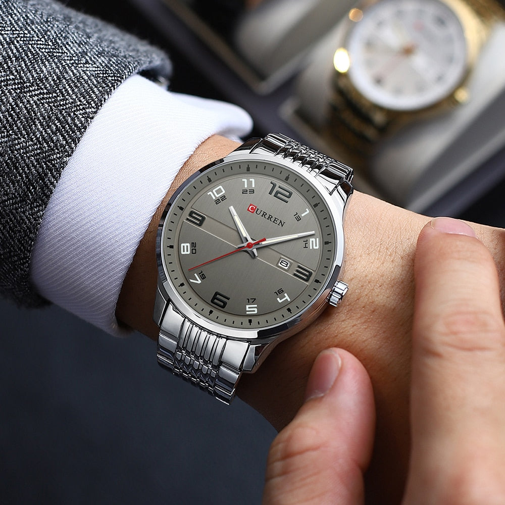 CURREN Business Men Luxury Watches Stainless Steel Quartz Wrsitwatches Male Aut image 6