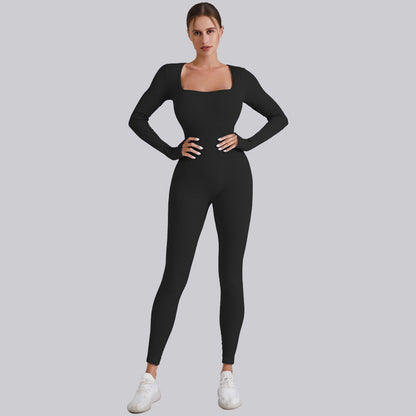 Oulylan Tracksuit Jumpsuit Gym Workout Yoga Clothes Fitness Long Sleeved One Pi image 3