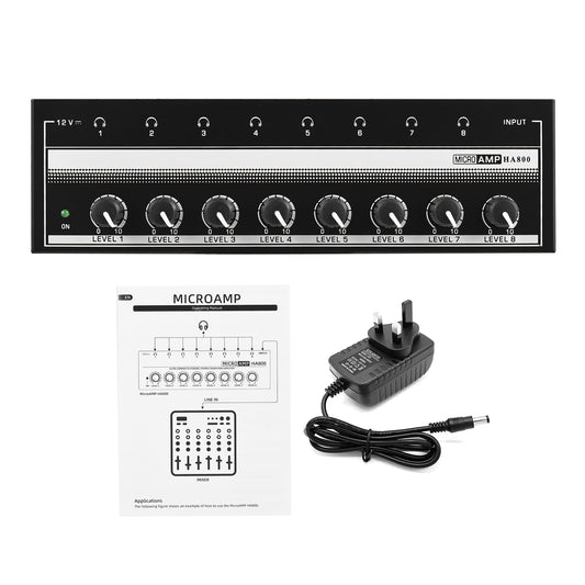 HA800 Headphone Amplifier Audio Amp. Ultra-compact 8 Channels Mini Audio Stereo image 0