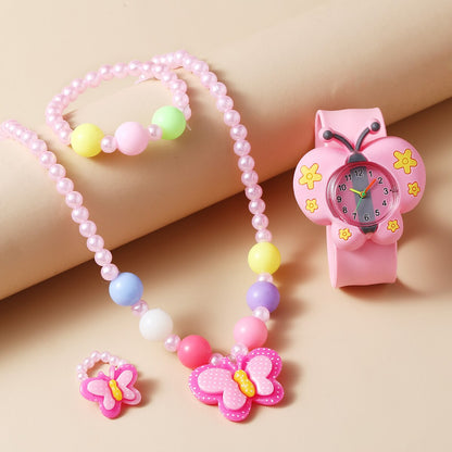Children Rainbow Horse Patter Watch Jewelry Set Necklace Earrings Ring Bracelet image 3