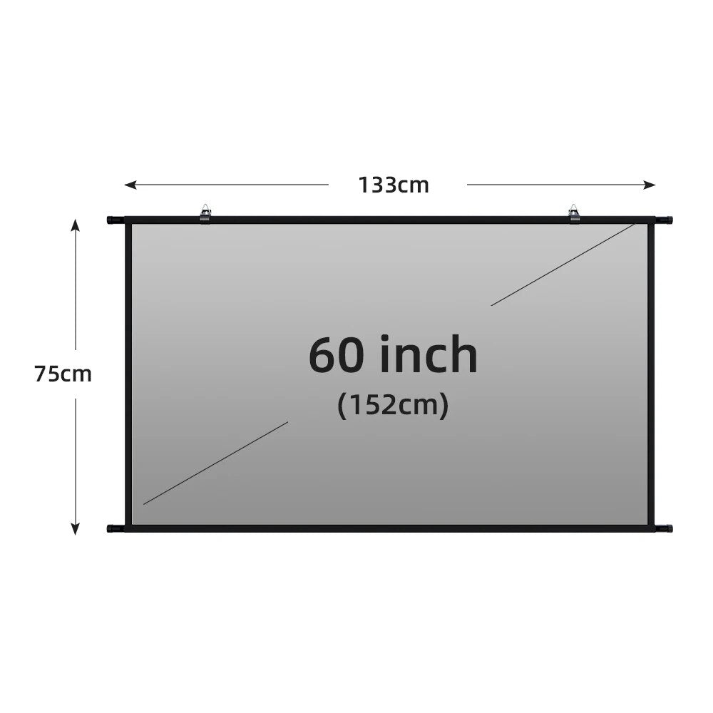VEIDADZ Projector Screen Wall Mounted Grey Anti-Light Resistant Reflective Fabr image 4