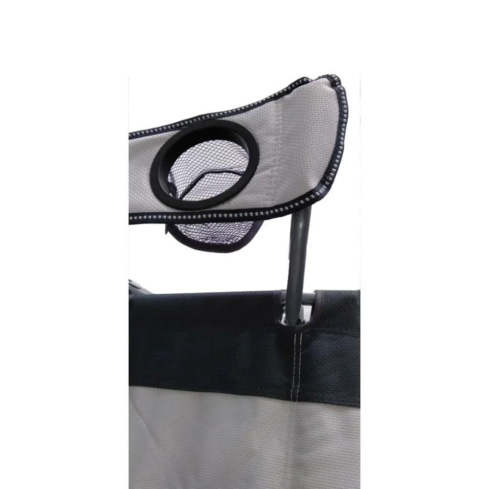 Tension 2 in 1 Mesh Rocking Camp Chair, Gray and Black, Detachable Rockers, Adu image 4