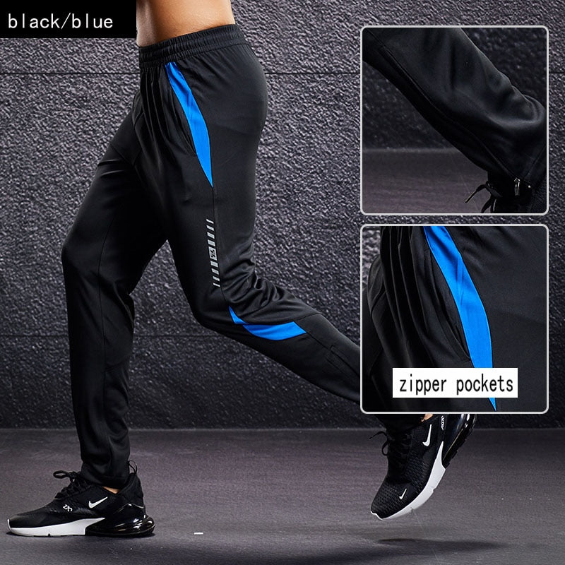 Men Sport Pants Running Pants With Zipper Pockets Soccer Training Jogging Sport image 4