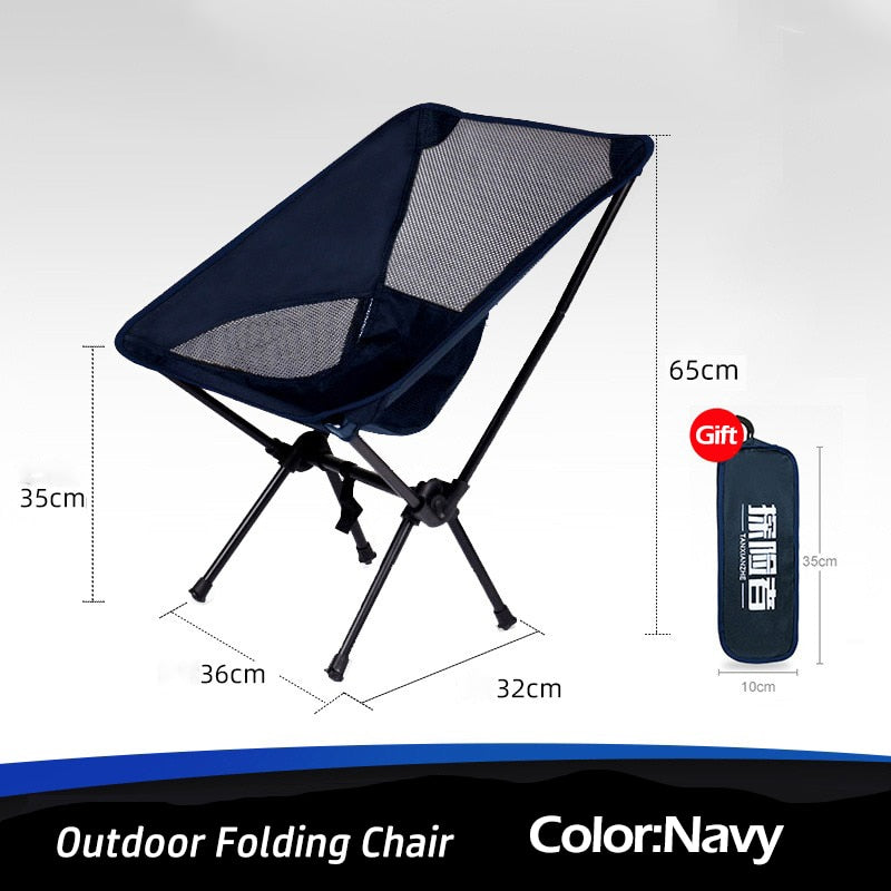 TANXIANZHE Outdoor Portable Camping Chair Oxford Cloth Folding Lengthen Seat fo image 3