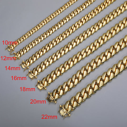 New Hip Hop Jewelry 20mm Heavy 18K Real Gold Plated Custom Solid Cuban M