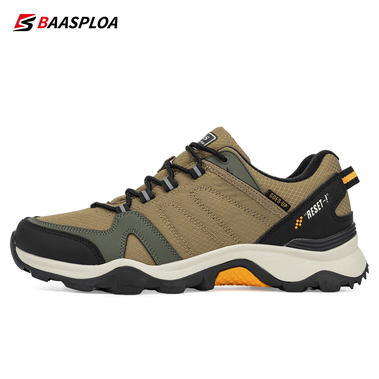 Baasploa 2022 Men's Waterproof Leather Hiking Shoes Non-slip Wear-resistant Out image 2